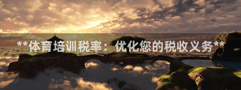 极悦平台注册登录入口：**体育培训税率：优化您的税收